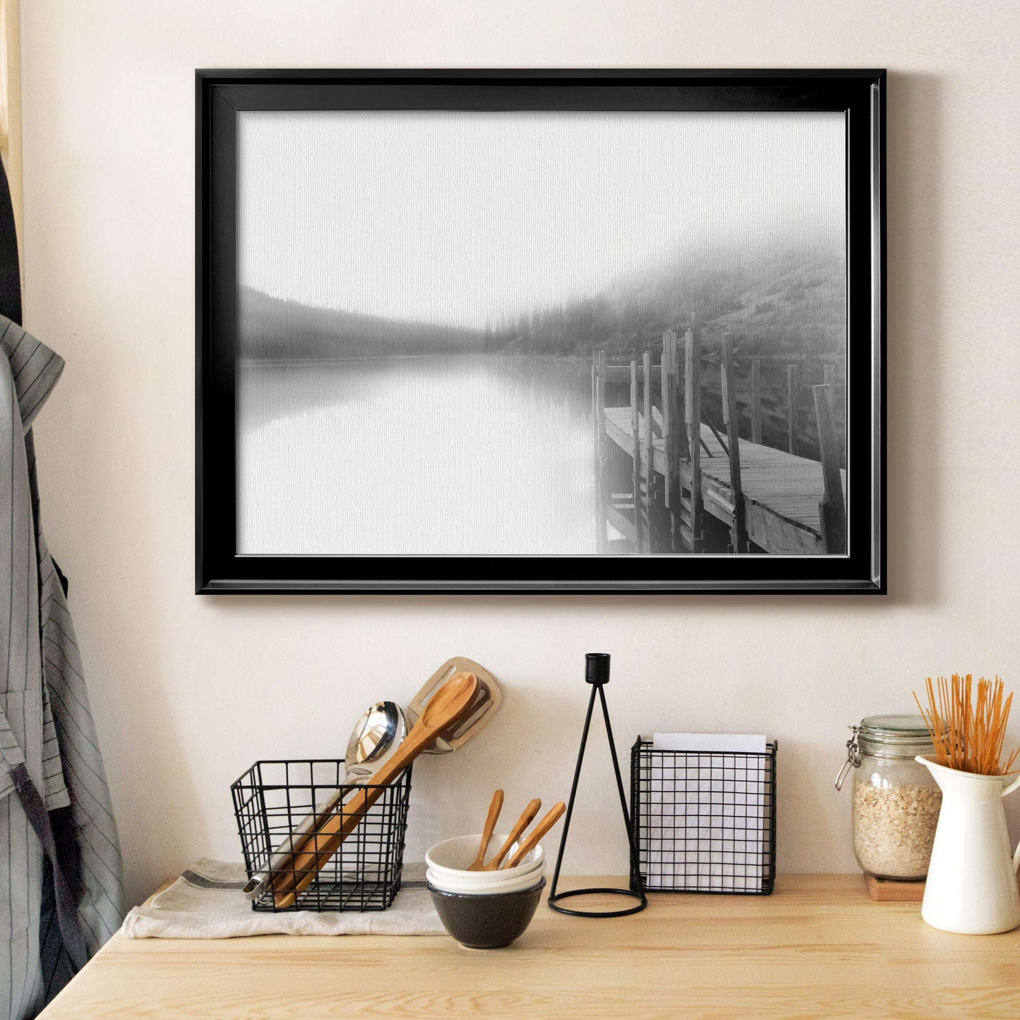 Mist on the Docks Premium Classic Framed Canvas - Ready to Hang