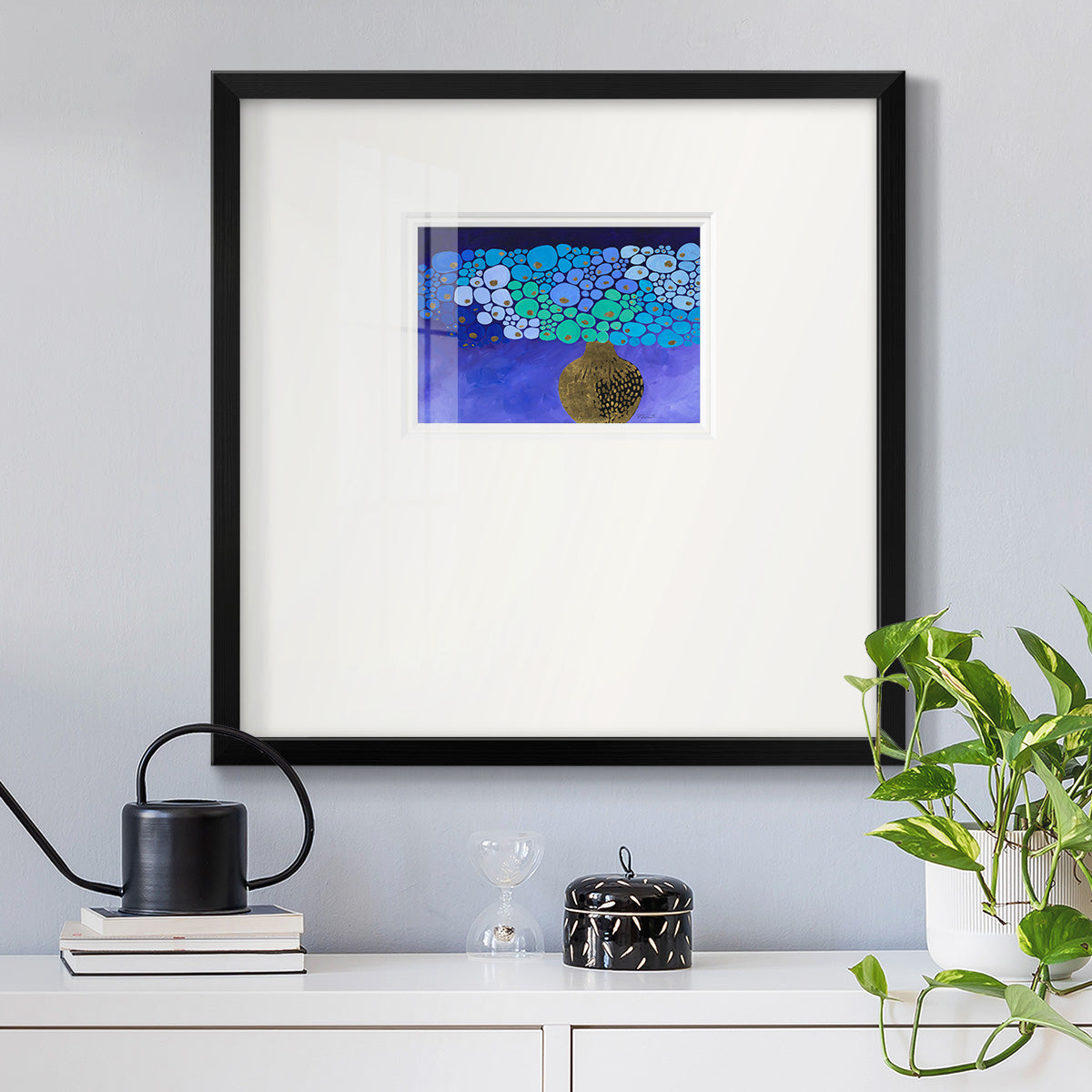 Blue Poppies II Premium Framed Print Double Matboard