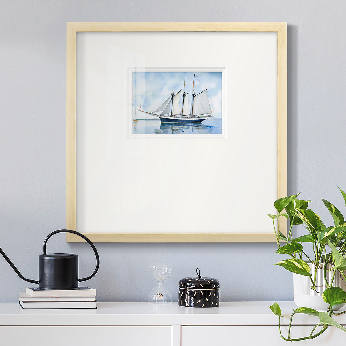 Blue Sail Premium Framed Print Double Matboard