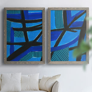 Involved Blues I - Barnwood Framed Canvas Set