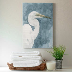 Watercolor Heron Portrait II Premium Gallery Wrapped Canvas - Ready to Hang