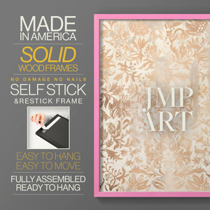 Walnut Damask I - Restickable Framed Art Print