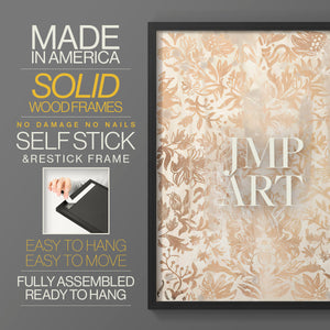 Walnut Damask I - Restickable Framed Art Print