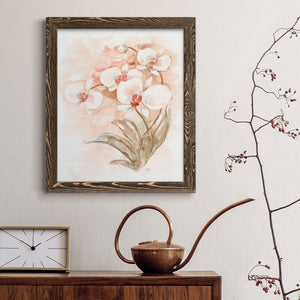 White and Coral Orchid II - Premium Canvas Framed in Barnwood - Ready to Hang