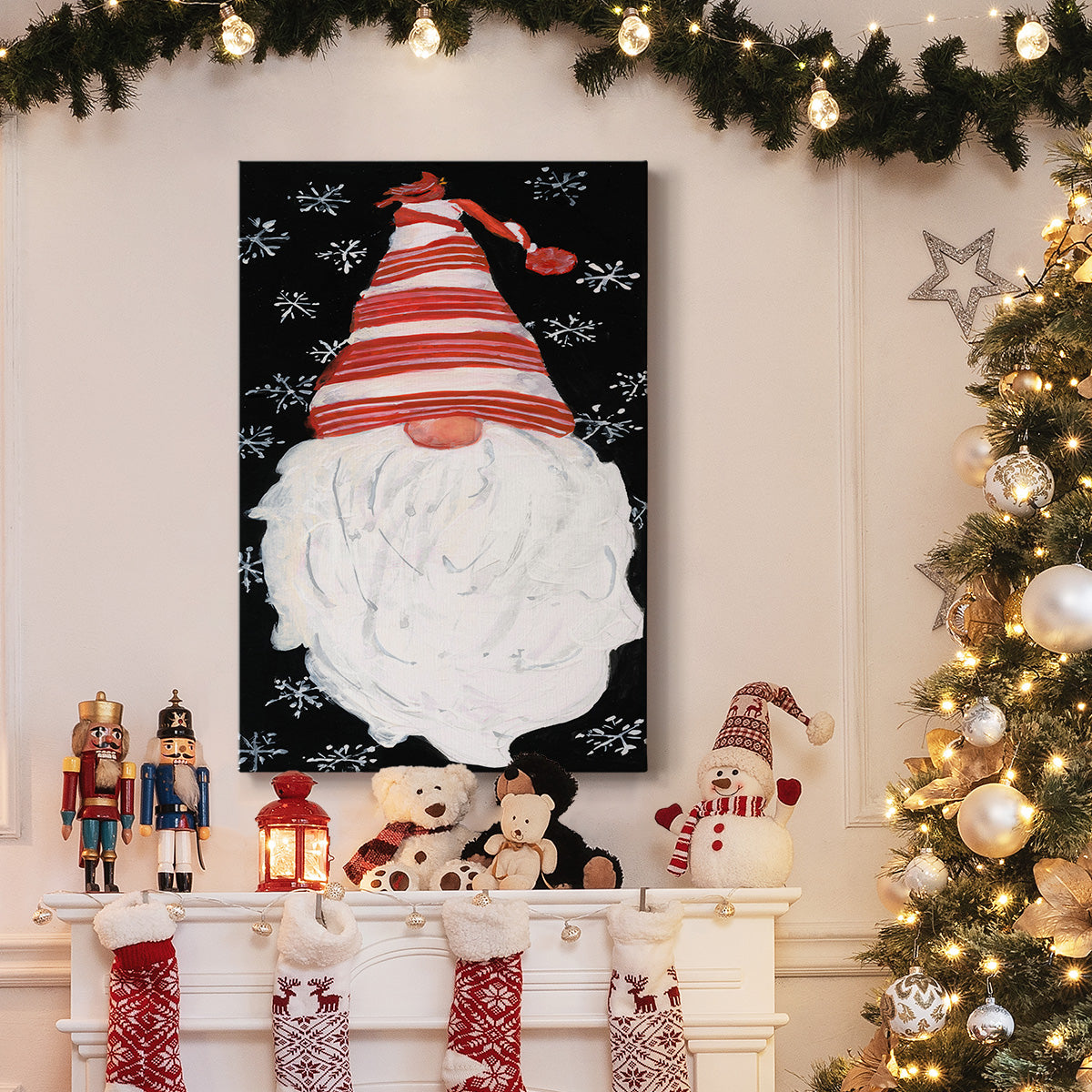 Winter Snow Gnome - Gallery Wrapped Canvas