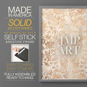 Walnut Damask I - Restickable Framed Art Print