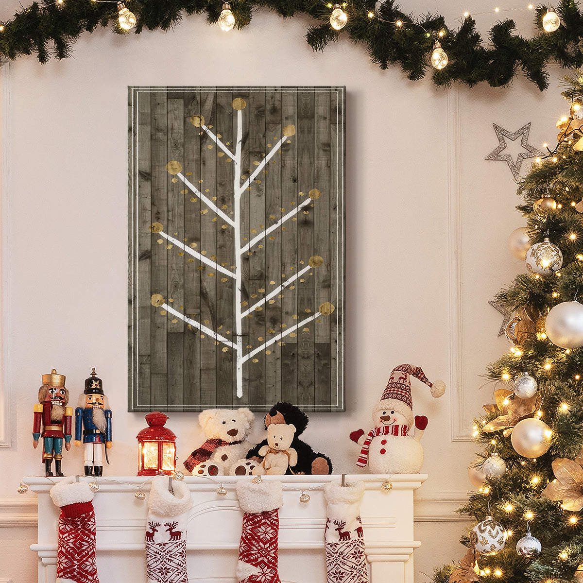 Wooded White Christmas Collection B - Gallery Wrapped Canvas
