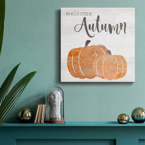 Welcome Autumn Pumpkins-Premium Gallery Wrapped Canvas - Ready to Hang