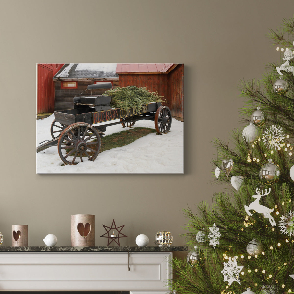 Country Store Wagon - Premium Gallery Wrapped Canvas  - Ready to Hang