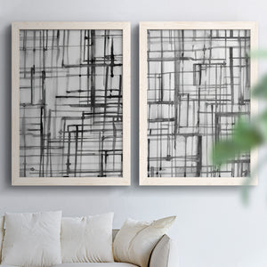 Line Meditation I - Barnwood Framed Canvas Set