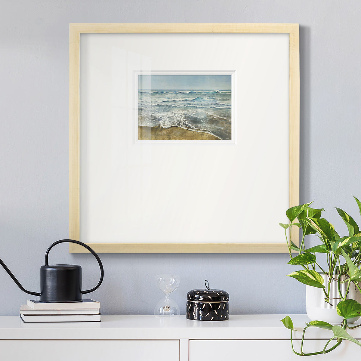 BEACHCOMBING Premium Framed Print Double Matboard