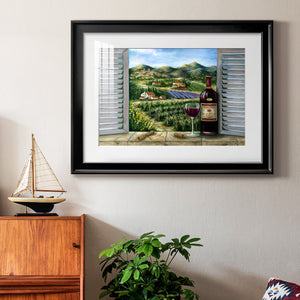 Tuscan Red and Vineyard - Modern Framed Art Print