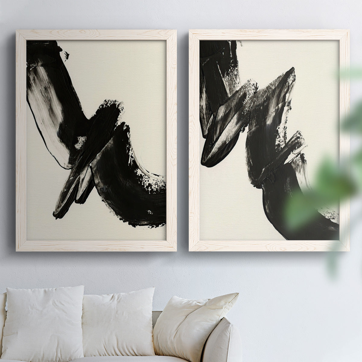 Black Expression I - Premium Framed Canvas 2 Piece Set - Ready to Hang