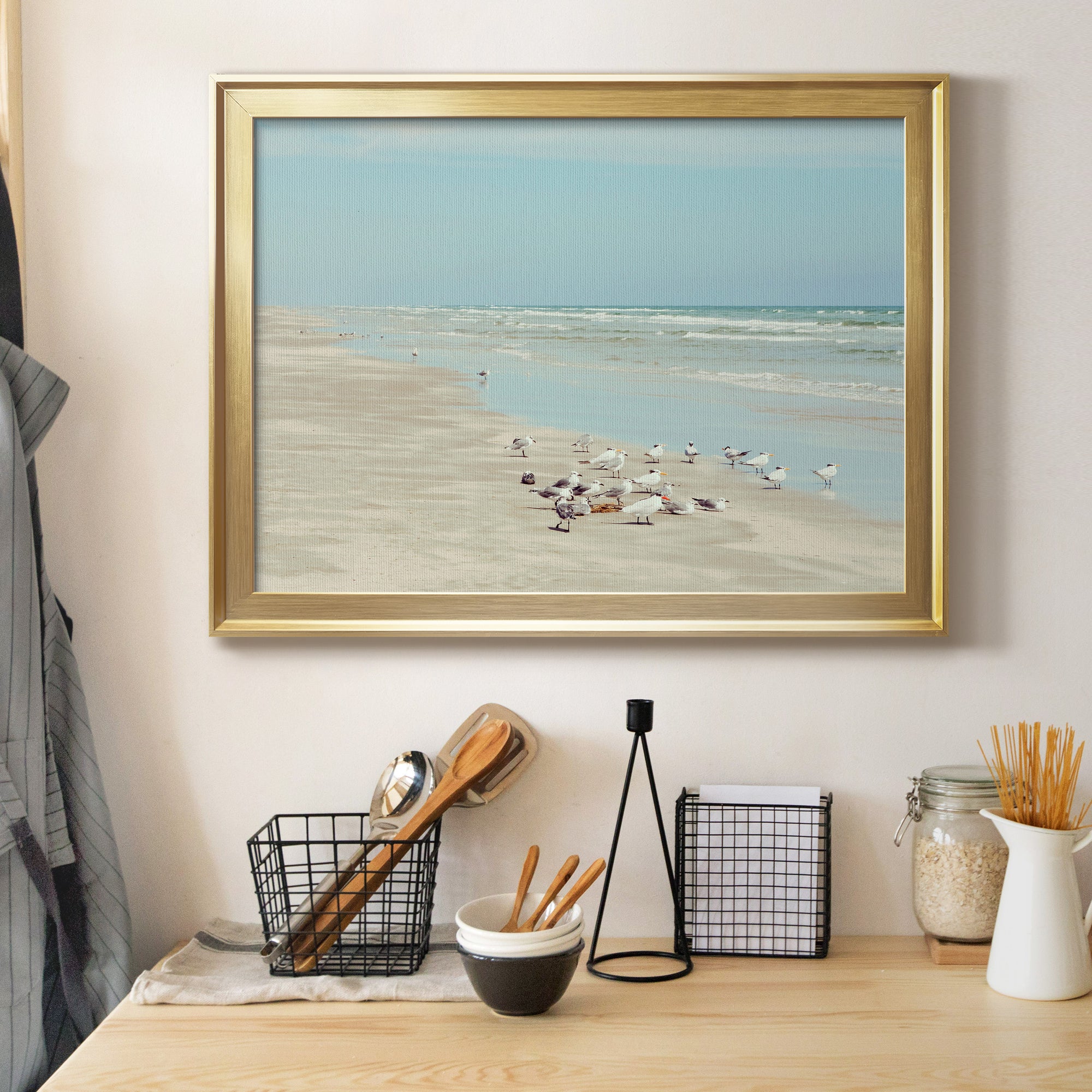 Padre Island Shore Birds Premium Classic Framed Canvas - Ready to Hang