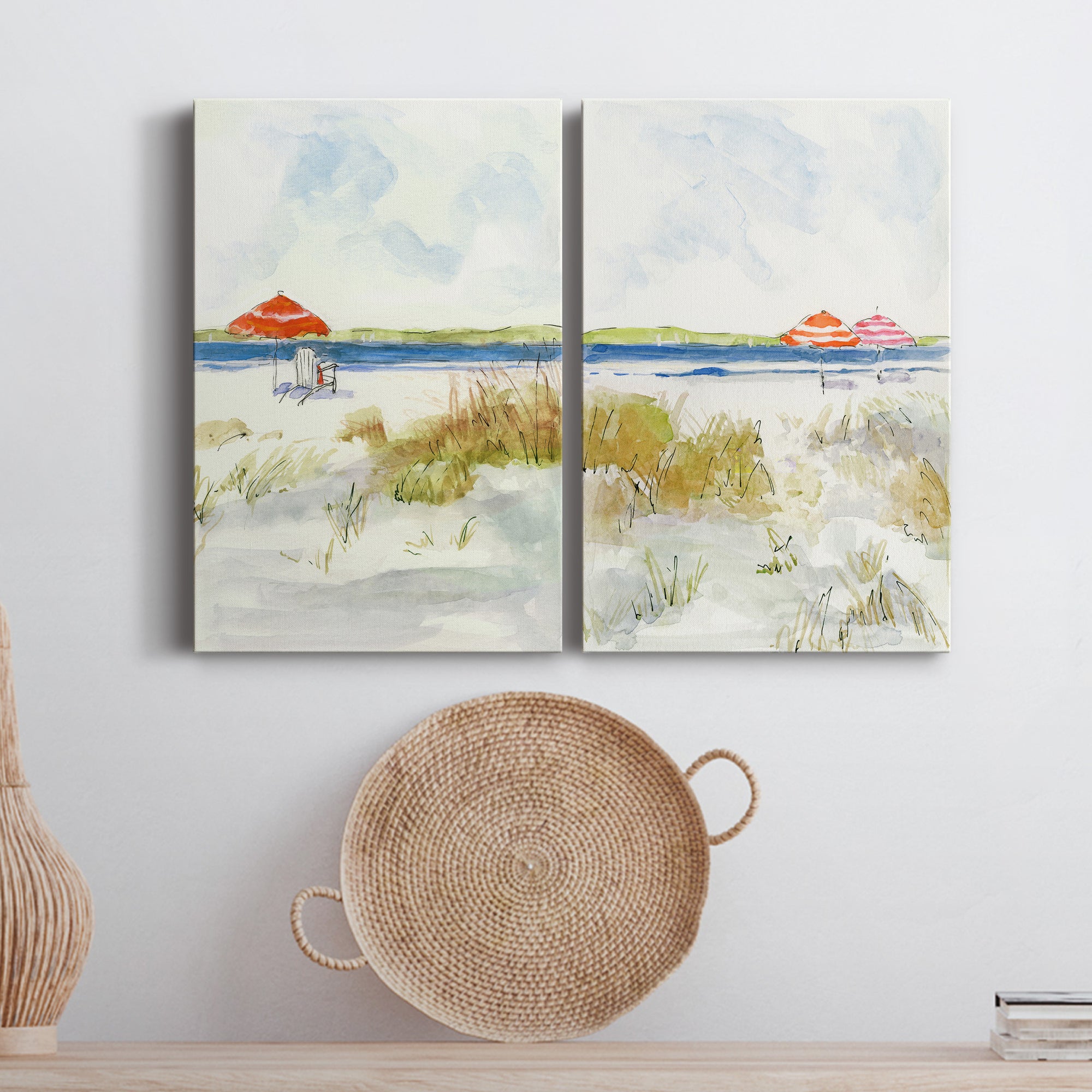 Sketchy Beach I Premium Gallery Wrapped Canvas - Ready to Hang