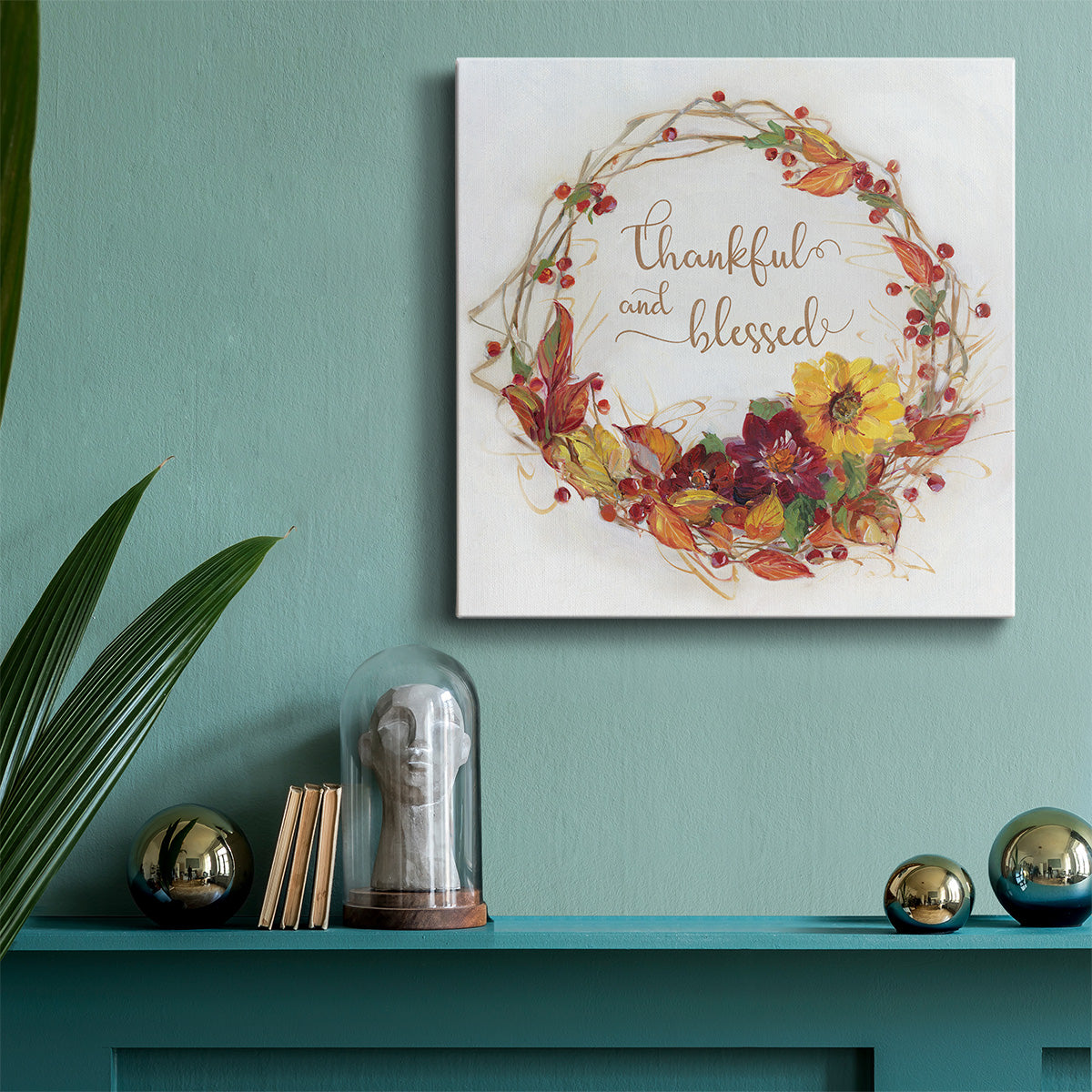 Thankful Wreath-Premium Gallery Wrapped Canvas - Ready to Hang