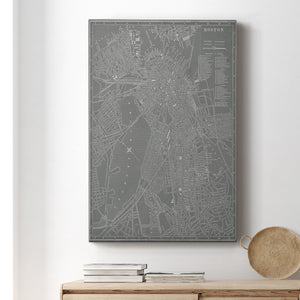 City Map of Boston Premium Gallery Wrapped Canvas - Ready to Hang