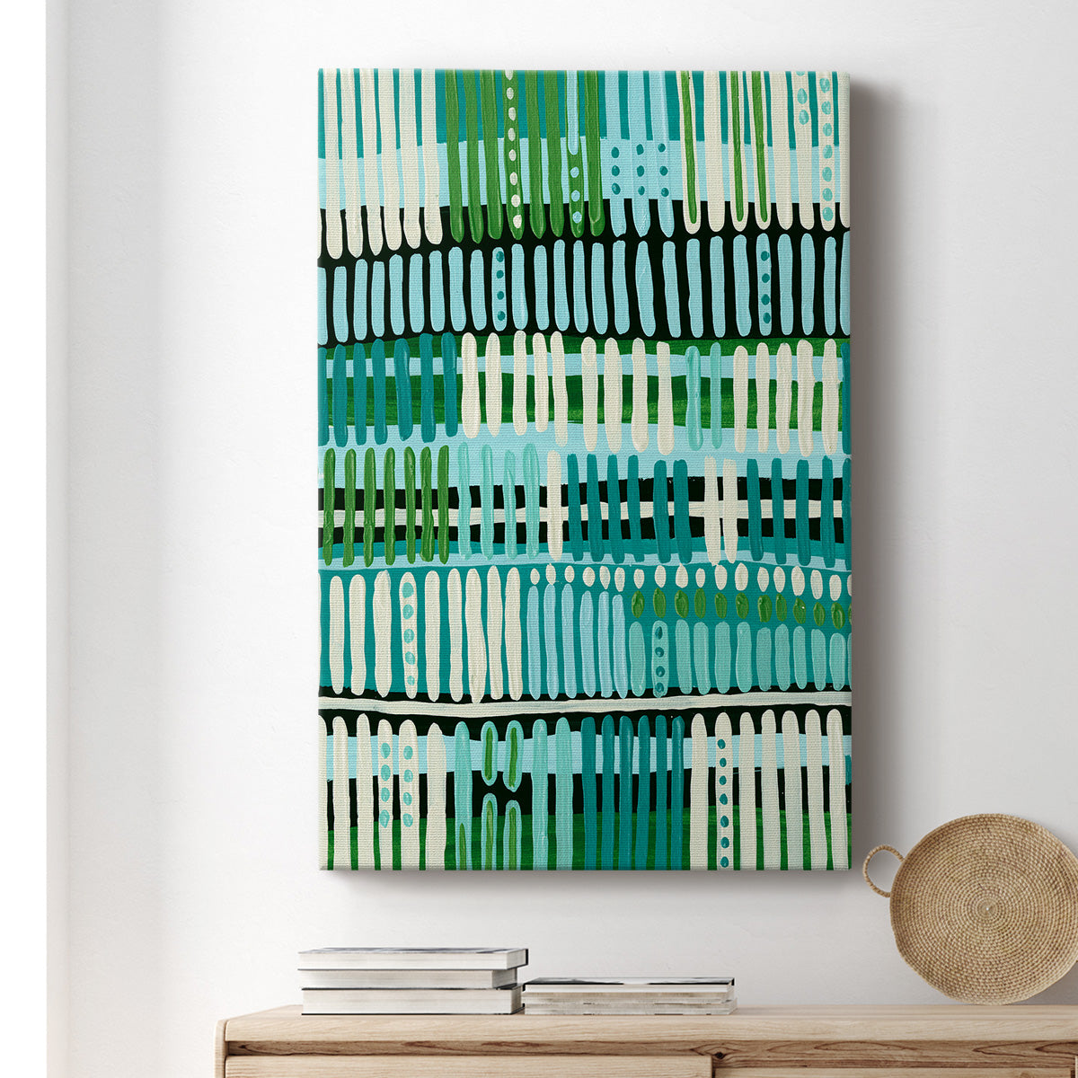 Teal Pattern II Premium Gallery Wrapped Canvas - Ready to Hang