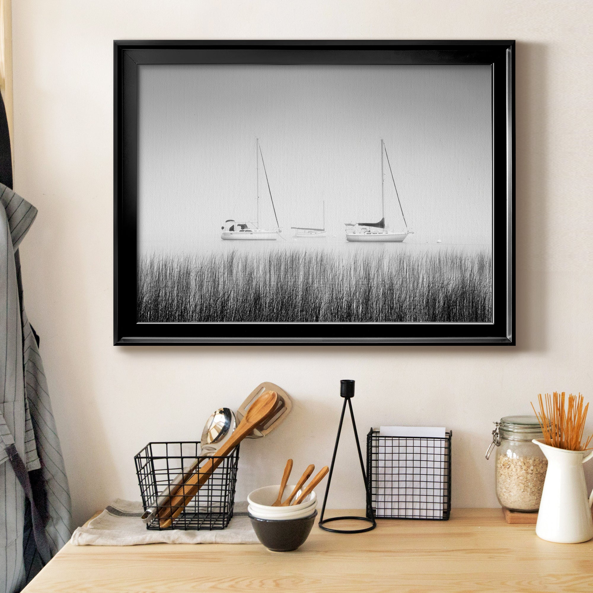 Island Boat Premium Classic Framed Canvas - Ready to Hang