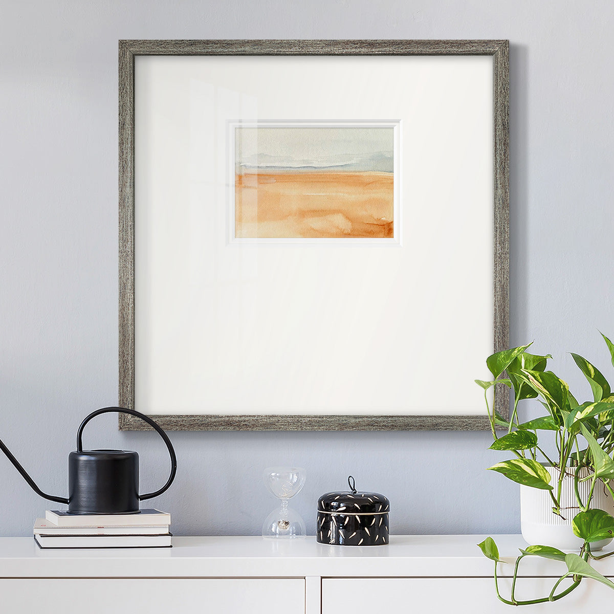 Ash Blue Horizon I Premium Framed Print Double Matboard