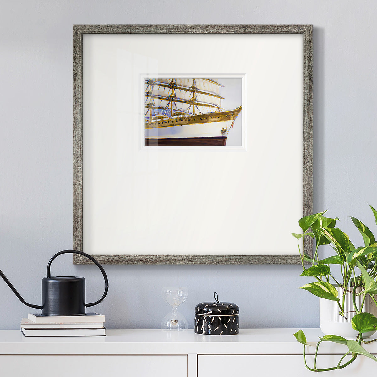 Golden Ship IV Premium Framed Print Double Matboard