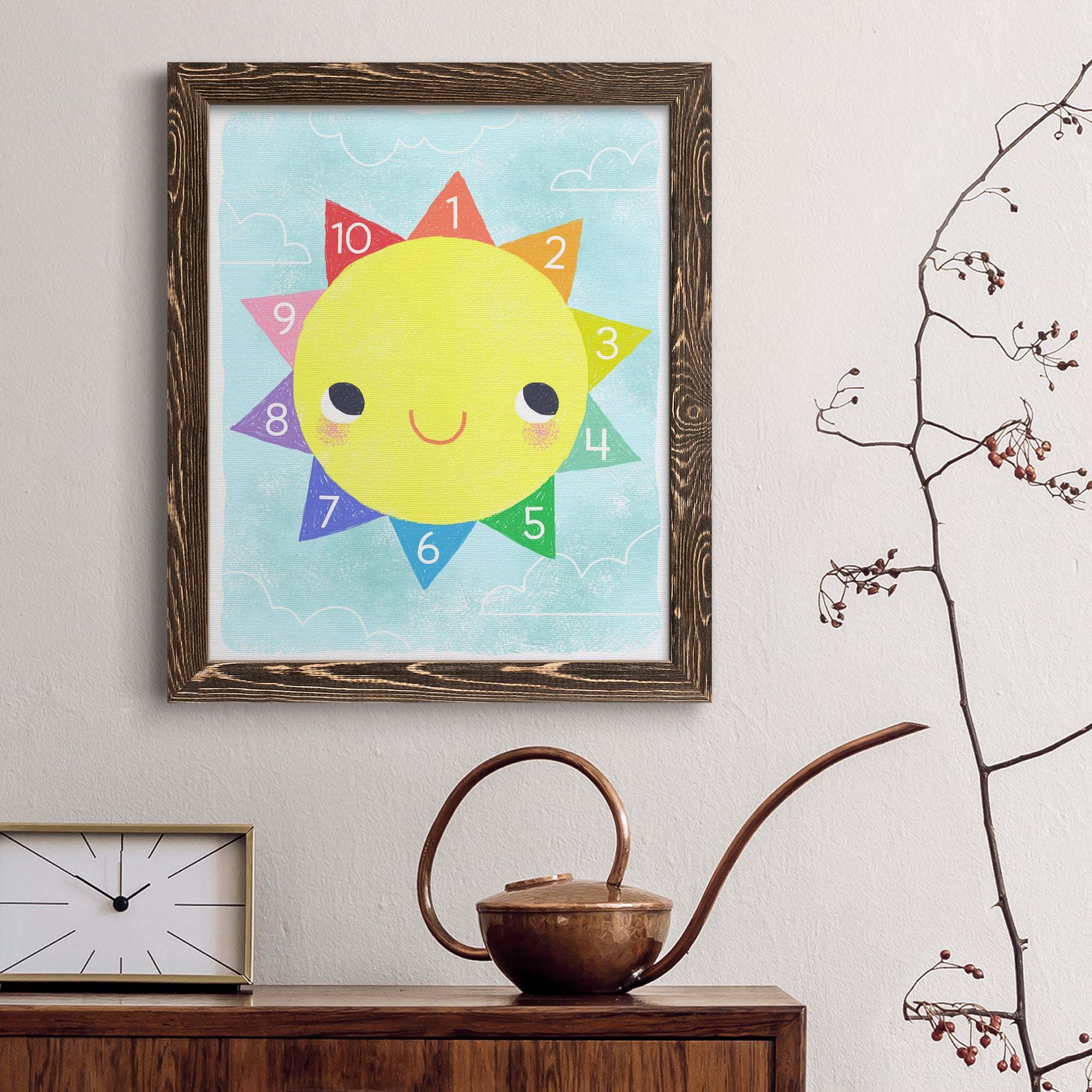 Counting Sun - Premium Canvas Framed in Barnwood - Ready to Hang