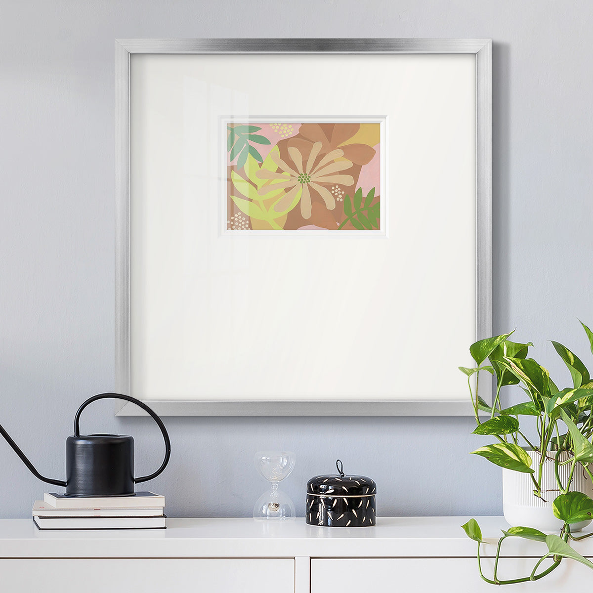 Neutral Blooms II Premium Framed Print Double Matboard