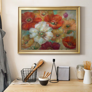 Poppycentric - Modern Framed Canvas Print
