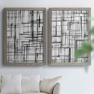 Line Meditation I - Barnwood Framed Canvas Set