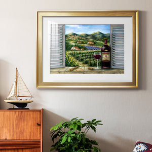 Tuscan Red and Vineyard - Modern Framed Art Print