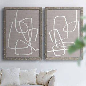 Linen Roundabout I - Barnwood Framed Canvas Set