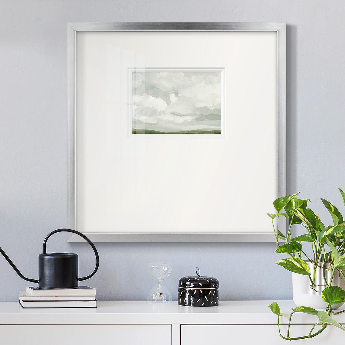 Gray Stone Sky IV Premium Framed Print Double Matboard