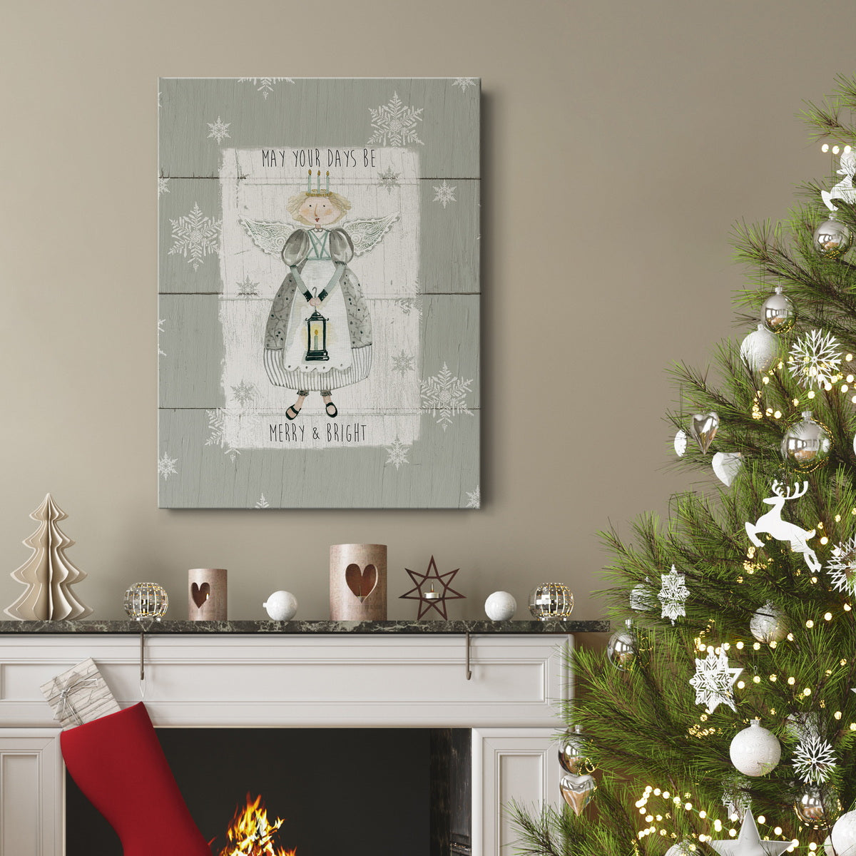 Merry & Bright Angel Premium Gallery Wrapped Canvas - Ready to Hang