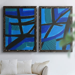 Involved Blues I - Barnwood Framed Canvas Set