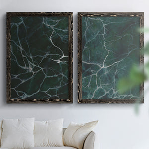 Jade Marble I - Barnwood Framed Canvas Set