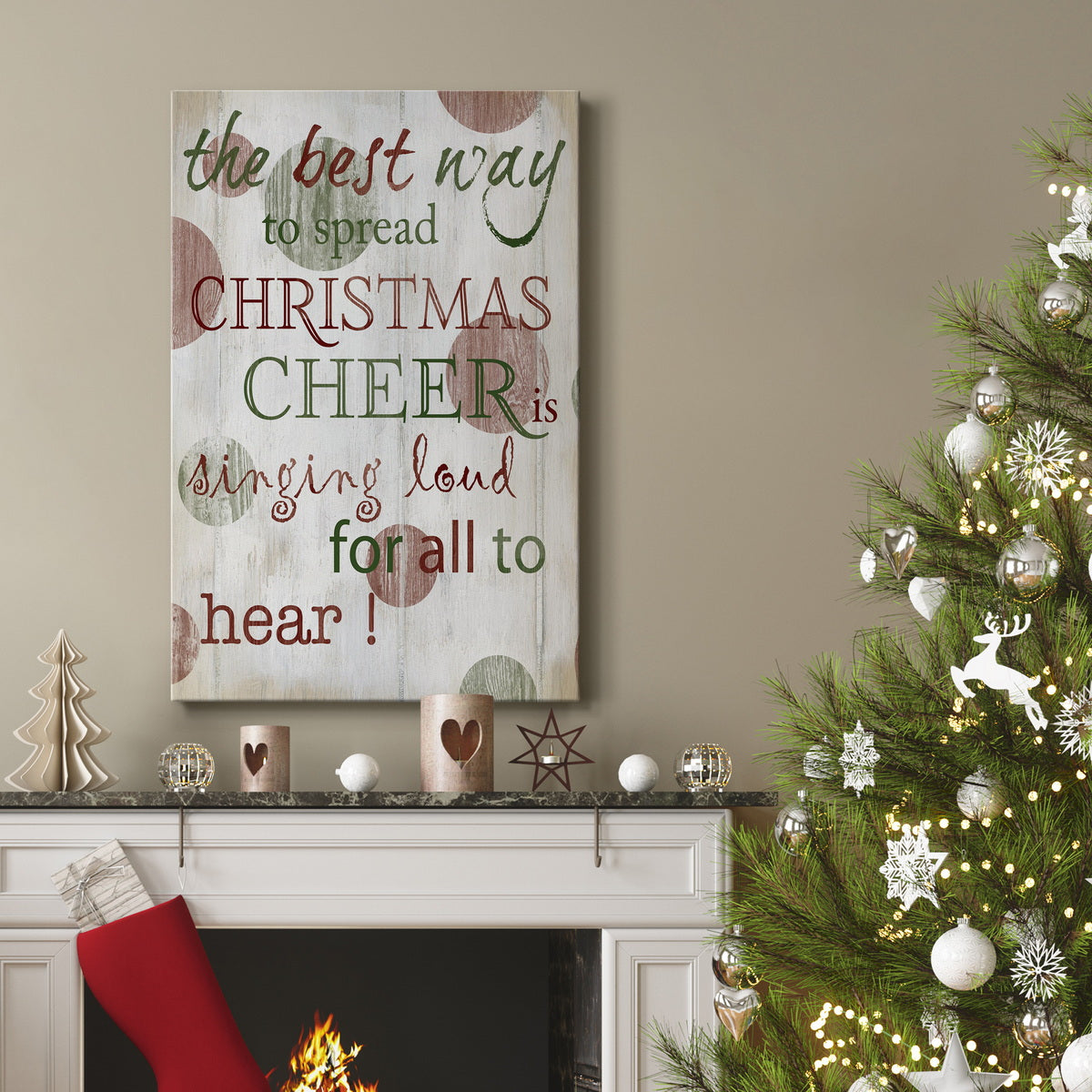 Christmas Cheer Type Premium Gallery Wrapped Canvas - Ready to Hang