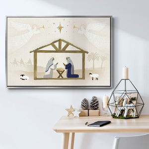 Away in a Manger Collection A - Framed Gallery Wrapped Canvas in Floating Frame
