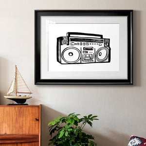 Boombox Sketch - Modern Framed Art Print