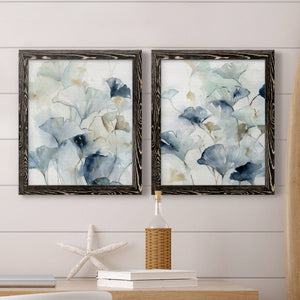 Indigo Ginkgo I- Premium Framed Canvas in Barnwood - Ready to Hang