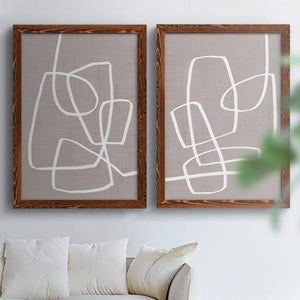 Linen Roundabout I - Barnwood Framed Canvas Set