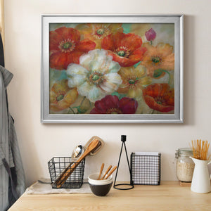 Poppycentric - Modern Framed Canvas Print