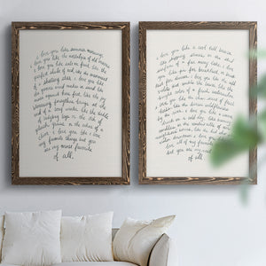 Letter to a Lover I - Barnwood Framed Canvas Set