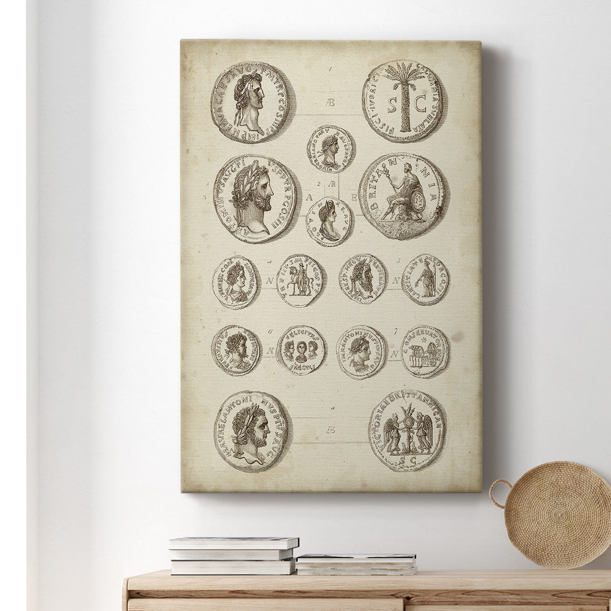 Antique Roman Coins IV Premium Gallery Wrapped Canvas - Ready to Hang