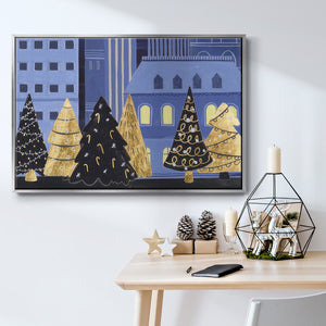 Holiday Night Collection A - Framed Gallery Wrapped Canvas in Floating Frame