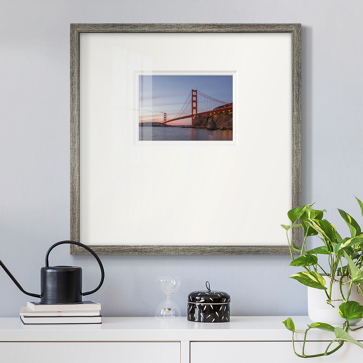 Golden Gate Span Premium Framed Print Double Matboard