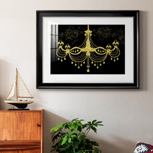 Golden Chandelier - Modern Framed Art Print