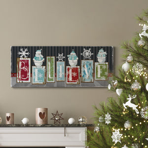 Snowman Believe Premium Gallery Wrapped Canvas - Ready to Hang
