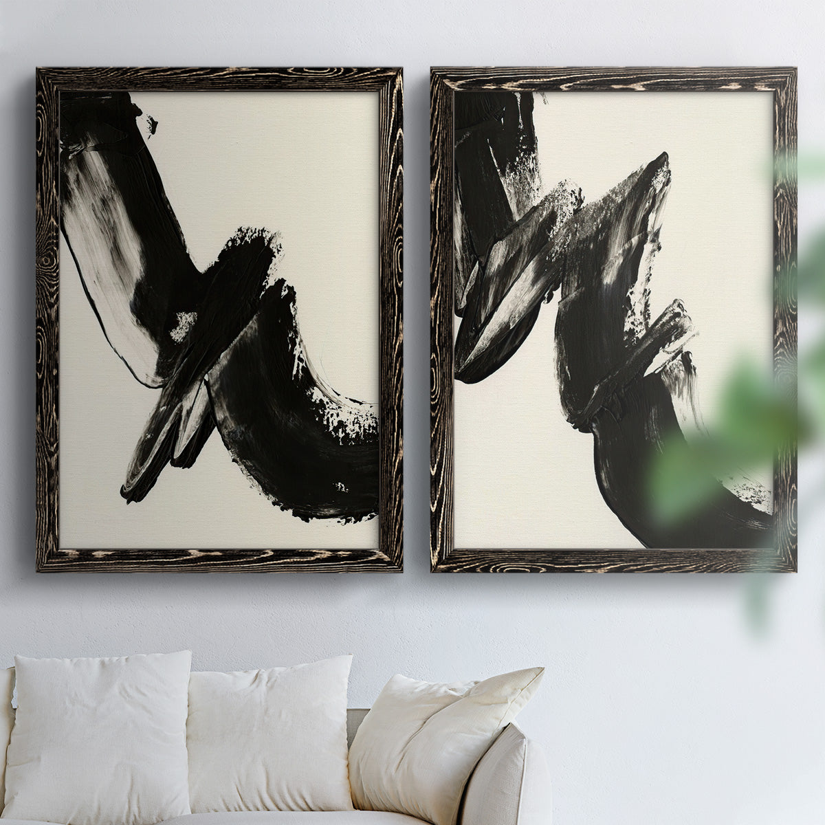 Black Expression I - Premium Framed Canvas 2 Piece Set - Ready to Hang