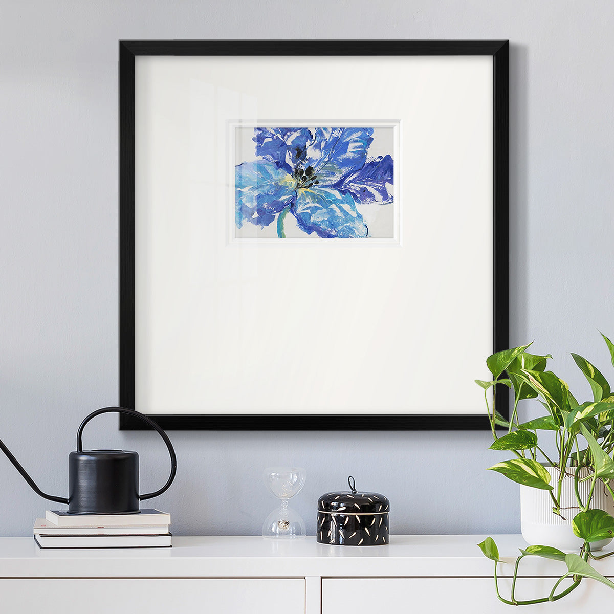 Fleur Bleue I Premium Framed Print Double Matboard