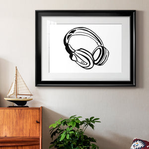 Headphones Sketch - Modern Framed Art Print